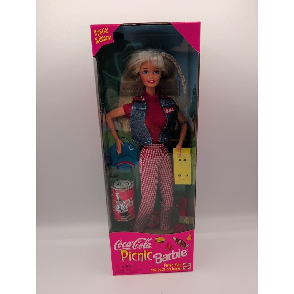 1997 Vintage Coca-Cola Picnic Barbie Doll Special Edition NRFB Mattel 18321